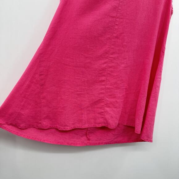 FLAX 100% Linen V-Neck Tank Tunic Top Sz Small Pink Beachy Lagenlook Vacation - Picture 3 of 8